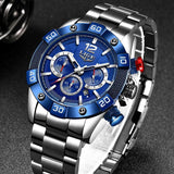 Superb Top Brand Luxury New Fashion Blue Sports Chronograph Waterproof Quartz Mens Watches - Ideal Gifts - The Jewellery Supermarket