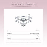 Luxury Pear Cut Sparkling AAAA Lab Created Diamond Two piece Silver Set Ring