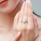 Classic Luxury Oval Dazzling 1.5 Karat AAAA Lab Created Diamond 925 Silver Ring