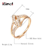 Natural Zircon Bride Wedding Ring 585 Rose Gold Fashion Cross Crystal Rings for Women - Vintage Party Jewellery - The Jewellery Supermarket