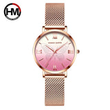 Luxury Elegant 3D Butterfly Rose Gold Colour Quartz Women Wristwatch Mesh Strap Japanese Movement Waterproof Watches
