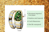 Luxury Crystal Hip Hop Unique Design Silver Gold Steel Bangle Fashion Casual Ladies Quartz Watches