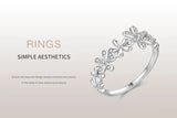Exquisite Sterling Silver Little Daisy Flowers AAAA Lab Created Diamond Ring