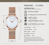 Top Brand Luxury Fashion Elegant Quartz Ladies Watches, Stainless Steel Rose Gold Colour Waterproof Wristwatches