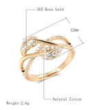 Fine Jewellery Vintage Design Filled 14K Rose Gold AAA Zircon Diamonds Flower Fashion Rings for Women