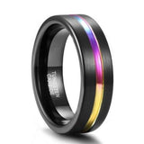 New Arrival 5/7/9mm Black Colorful Line Tungsten Carbide Rings -  Men's Jewellery Wedding Rings - The Jewellery Supermarket