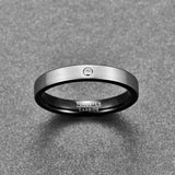 New Brushed Finish Wedding Band Comfort Fit Dome Matte Inner Rings - Black Tungsten Carbide Ring - The Jewellery Supermarket