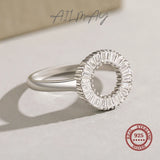 Sparkling Circular Centerpiece Paved with AAAA Lab Created Diamond Silver Ring