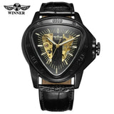 New Top Brand Luxury Full Black Unique Triangle Dial Design Luminous Hand Sport Mechanical Automatic Watches