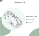 Elegant Silver Classic Dazzling Staggered Line AAAA Lab Created Diamond Ring