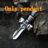 New Stainless Steel Cross Mens Christian Pendant Chain Necklace Religious Jewellery - The Jewellery Supermarket