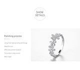 Exquisite Sterling Silver Little Daisy Flowers AAAA Lab Created Diamond Ring