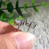 Real 0.6-1.0 Carat D Colour Moissanite Sterling Silver Sparkling Diamond Earrings