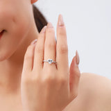 Forever Love Dazzling Shiny Heart AAAA Lab Created Diamond Silver Ring