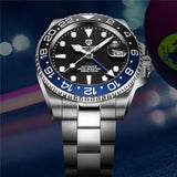 Top Brand Men Mechanical Wristwatches Luxury Ceramic Bezel GMT Watches Automatic 100m Waterproof Watches for Men