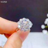 Crackling 1,2,3 Carat VVS D Colour Moissanite Diamond Gemstone Silver Jewellery Engagement Wedding Rings - The Jewellery Supermarket