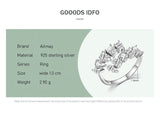 Sparkling Asymmetric Cluster AAAA Lab Created Diamonds Silver Geometric Rings
