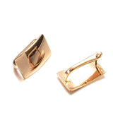 Hot Fashion Glossy Simple Square 14K Rolled Rose Gold Dangle Earrings - High Quality Daily Fine Jewellery