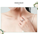 Sparkling Asymmetric Cluster AAAA Lab Created Diamonds Silver Geometric Rings