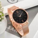 New Arrival Geneva Black Stainless Steel Mesh Band Quartz Wristwatches - Casual Ladies Popular Watches - The Jewellery Supermarket