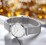 Elegant Sahara Desert Dial Design Top Brand Luxury Quartz Stainless Steel Rose Gold Colour Waterproof Ladies Watches