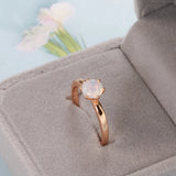 New Arrival Fashion 14K Rolled Rose Gold AAA White Zircon Crystal Ring - Simple Trendy Bridal Jewellery