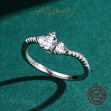 Fashion Love Heart Sterling Silver Line Clear AAAA Lab Created Diamonds Ring