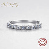 Round & Princess Cut Design Silver Sparkling AAAA Lab Created Diamond Eternity Ring