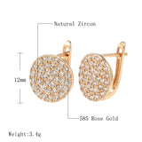14 Karat Gold Filled Full Paved Shiny AAA Zircon Diamonds Stud  Luxury Earrings For Women