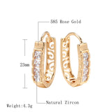14 Karat Gold Filled New Fashion AAA Zircon Diamonds Flower Drop Earrings for Women