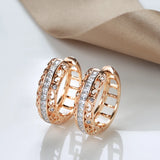 14K Gold Filled Gold AAA Zircon Diamonds Hollow Piercing Big Hoops Exquisite Earrings