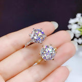 Luxury 11x11mm size Dazzling Moissanite Diamonds Solitaire Rings Silver Jewellery Engagement Wedding Rings - The Jewellery Supermarket