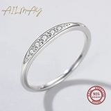 Minimalist Fashion Stackable 925 Sterling Silver AAAA Lab Created Diamonds Ring