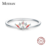 Delicate Small Crown Design With Rainbow Fire Color AAAA Simulated Diamonds Silver Ring - Fashion Jewellery - The Jewellery Supermarket