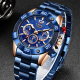 Superb Top Brand Luxury New Fashion Blue Sports Chronograph Waterproof Quartz Mens Watches - Ideal Gifts - The Jewellery Supermarket