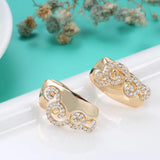 Super Ethnic Glossy 14K Filled Rose Gold 14K Zircon Diamonds Huggie Earrings - High Quality Daily Fine Jewellery