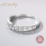Sparkling Pave-Set 925 Silver Line AAAA Lab Created Diamond Geometric Rings
