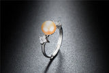 High Quality White,Pink,Purple,Black,Gold Pearls AAA Zircon Diamonds Silver Rings