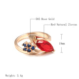 14K Rolled Gold New Geometric Flawless Slope Marquise Cut Multi AAA Zircon Crystal Rings