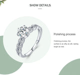 Luxury Crown Design Six Claw Silver Sparkling AAAA Lab Created Diamonds Ring