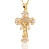 New Religious Jewellery Jesus Cross Pendant Necklace Inlaid with Quality Zircon Women's Necklace Ideal Gift - The Jewellery Supermarket