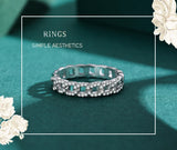 Staggered Line Silver Dazzling AAAA Lab Created Diamond Fashion Stackable Ring