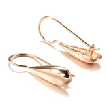14 Rolled Gold Big Drop Streamline Glossy Hook Piercing Hoops Earrings