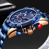 Superb Top Brand Luxury New Fashion Blue Sports Chronograph Waterproof Quartz Mens Watches - Ideal Gifts - The Jewellery Supermarket