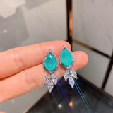 Popular Paraiba Tourmaline and Aquamarine Drop Earring Pendant Necklace Vintage Fine Jewellery Sets for Women - The Jewellery Supermarket