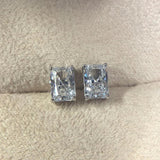 Glorious Classic 14K White Gold Plated Real Moissanite Diamonds Earrings For Women - Sterling Silver Fine Jewellery - The Jewellery Supermarket