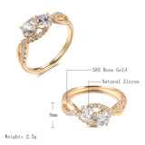 Superb Rolled 14K Rose Gold Micro-wax Inlay AAA Zircon Diamonds Ring High Quality Fine Jewellery