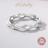 Authentic 925 Silver Staggered Line AAAA Lab Created Diamond Stackable Ring