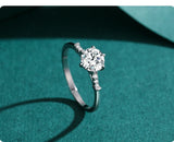 Luxury Crown Sparkling AAAA Lab Created Diamond 925 Sterling Silver Solitaire Ring