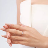 Exquisite Silver Stackable Geometric Design AAAA Lab Created Diamond Rings
